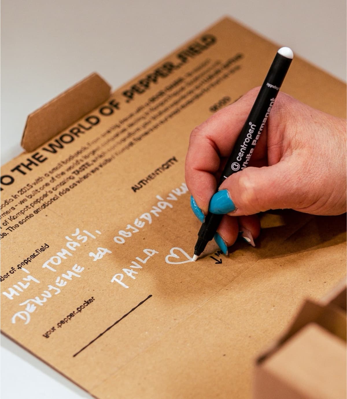 Skladon fulfillment_ručně psaný vzkaz